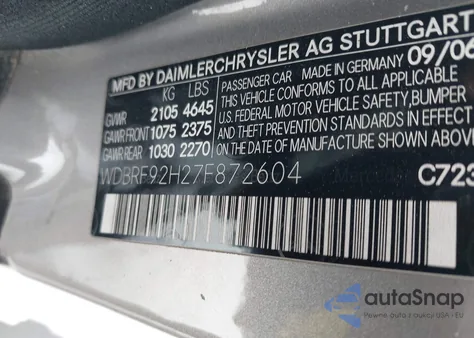 2007 Mercedes-Benz C 280 Luxury 4Matic из США, поврежденный, VIN WDBRF92H27F872604